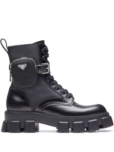 prada logo patch tech boot|Prada ankle boots.